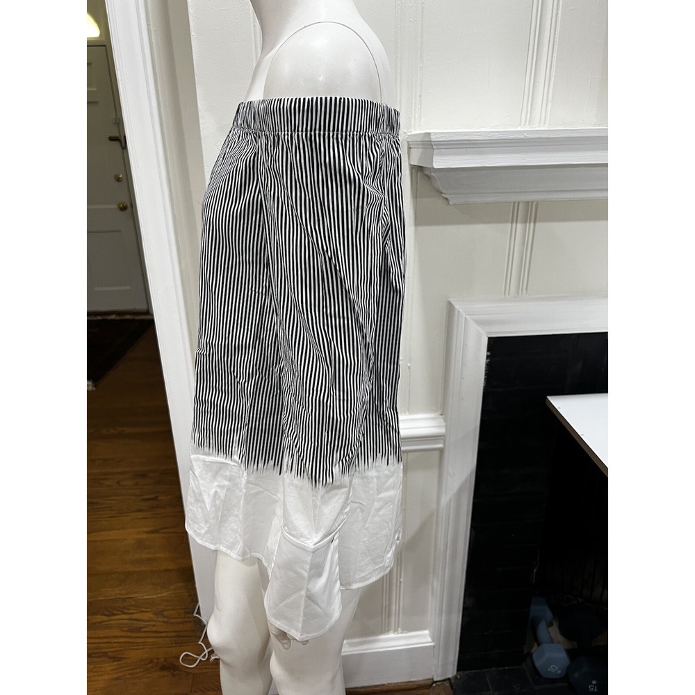Lafayette 148  Black/White Striped Top w Elastic Off The Shoulder  P (0/2) - Picture 5 of 14